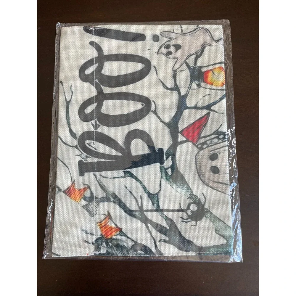 BOO Ghost Boy and His Sidekick Trick or Treating  Garden Flag 12x18